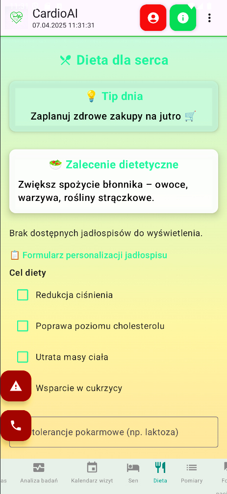 Dieta dla serca CardioAI