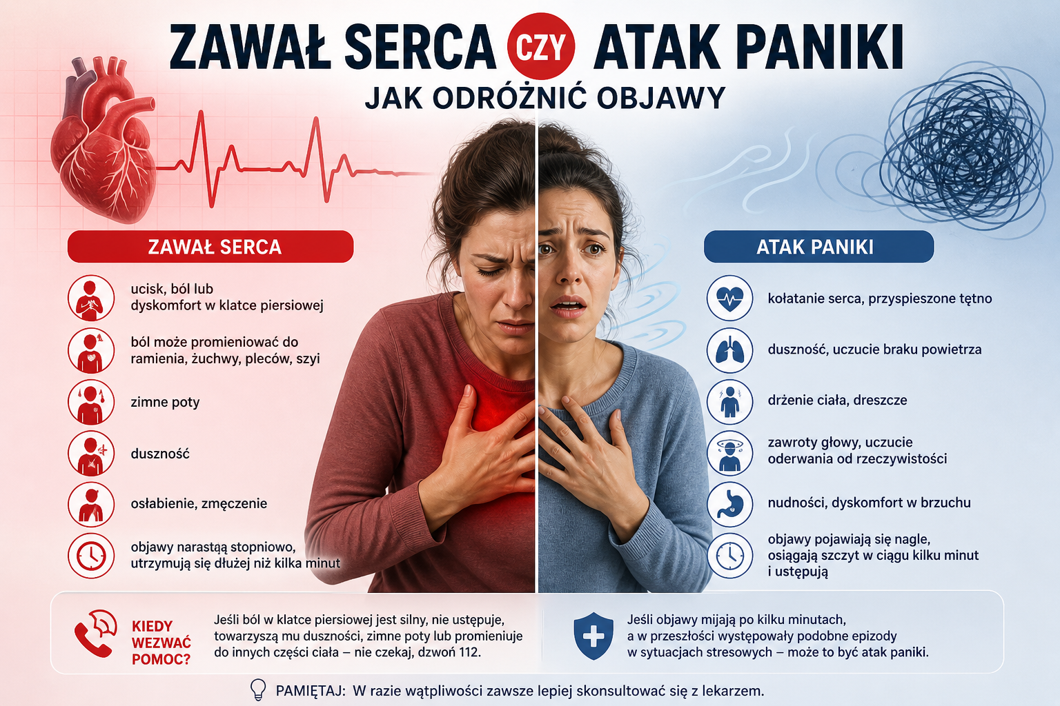 Czy to zawał serca czy atak paniki - ilustracja tytułowa CardioAI