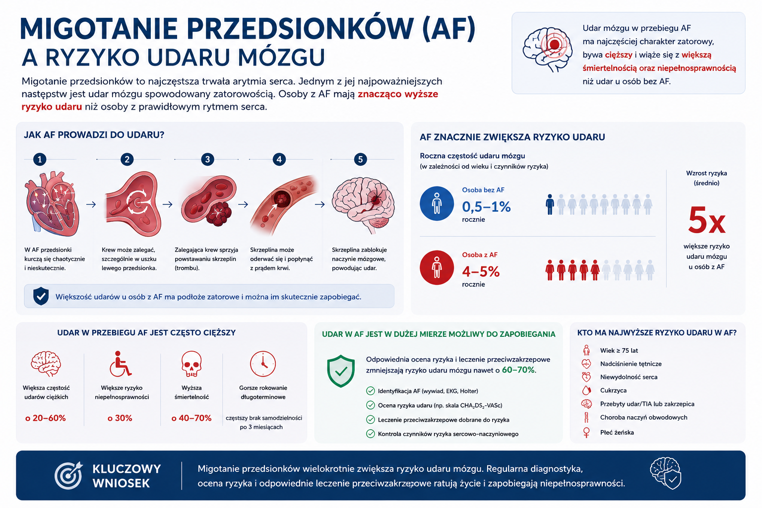 Migotanie przedsionków a udar mózgu - ilustracja CardioAI